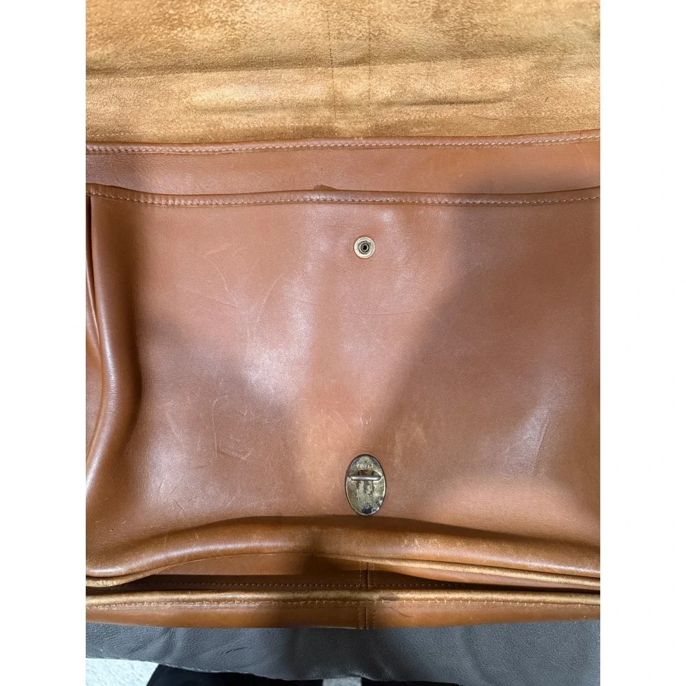 Green Fields America Tan‎ Full Grain Leather Briefcase Satchel Made in USA